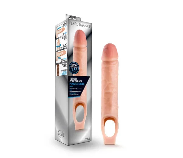 10 Inch Lifelike Penis Extender with Ribbing for Ultimate Fun