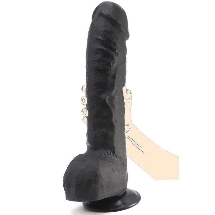 12.5 Inch Suction Cup Dildo XL – Black