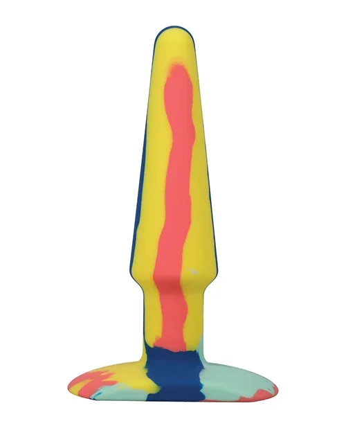 A Play 5″ Groovy Silicone Anal Plug – Multicolor/Yellow