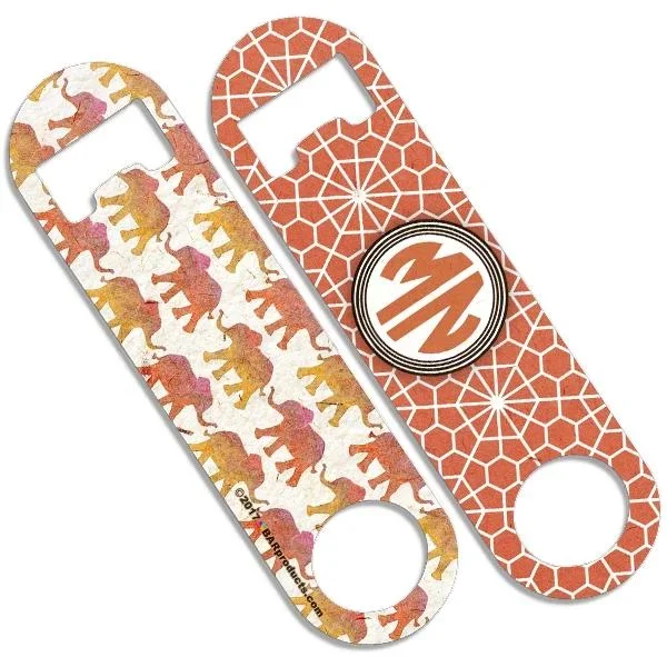 Add Your Name – Skinny Mini Bottle Opener – Monogram Watercolor Elephants
