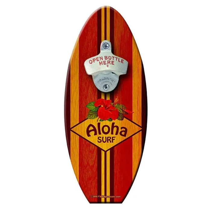 Aloha Surf – Wooden Surfboard Wall Mounted Bottle Opener