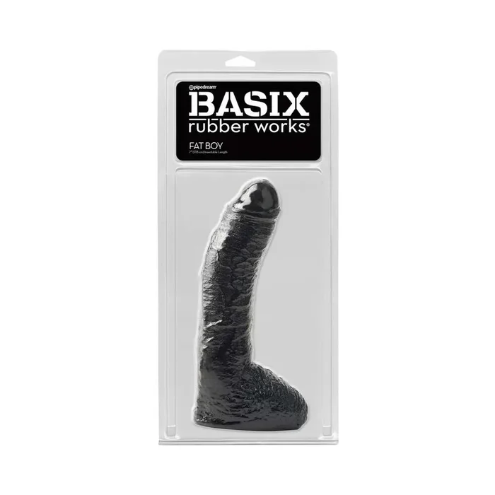 Basix Rubber Works Fat Boy 10 inches Dildo With Balls Black