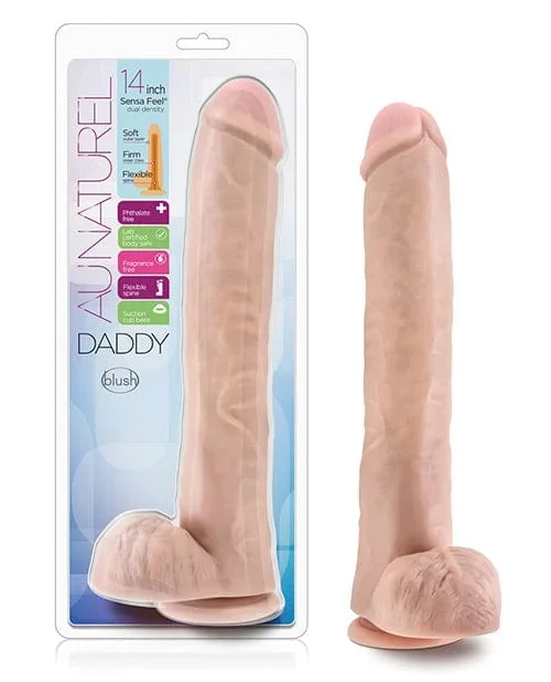 Blush Au Naturel Daddy 14″ Sensa Feel Dual Density Dong with Suction Cup