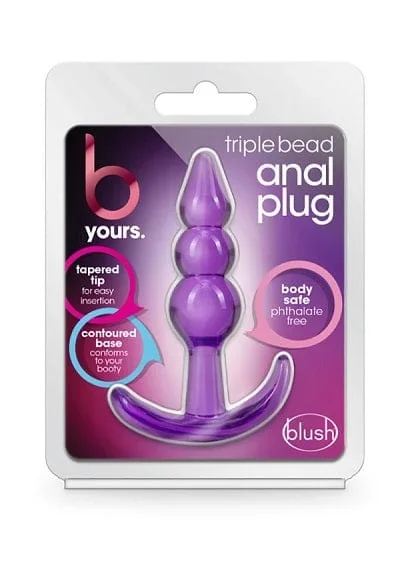 Blush B Yours Purple Triple Bead Anal Plug