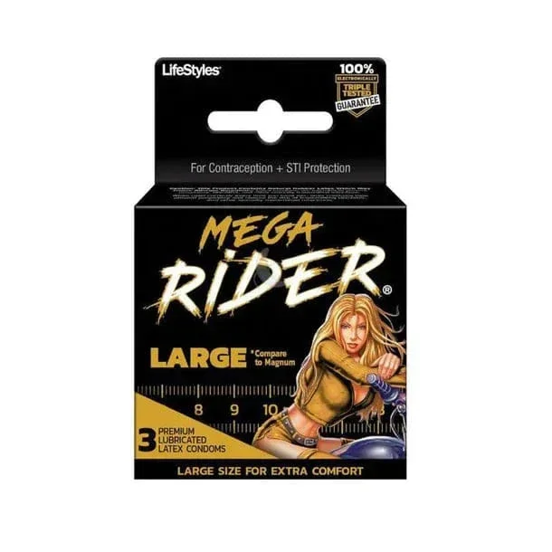 Condones grandes Mega Rider de Lifestyles