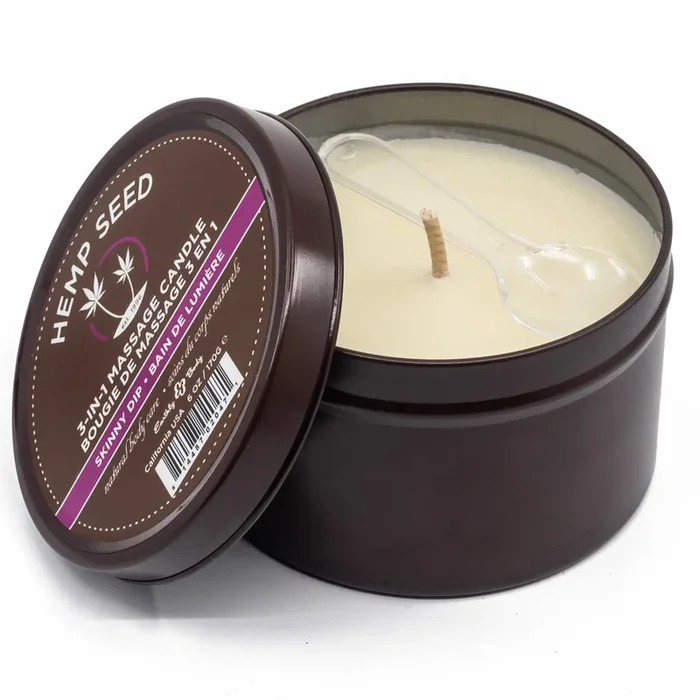 Earthly Body Hemp Seed 3-In-1 Massage Candle – Skinny Dip Scent