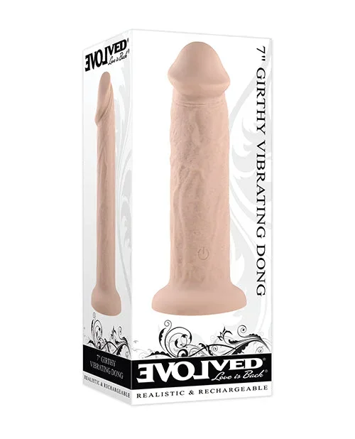 Evolved 7″ Girthy Vibrating Dong – Light