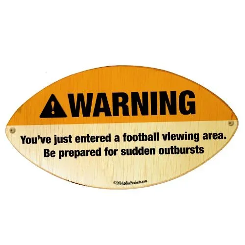 Football Shaped Wall Plaque – WARNING