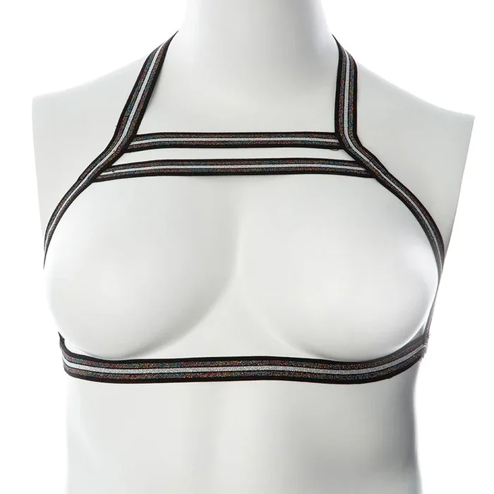 Gender Fluid Silver Lining Harness-Rainbow Glitter S-L