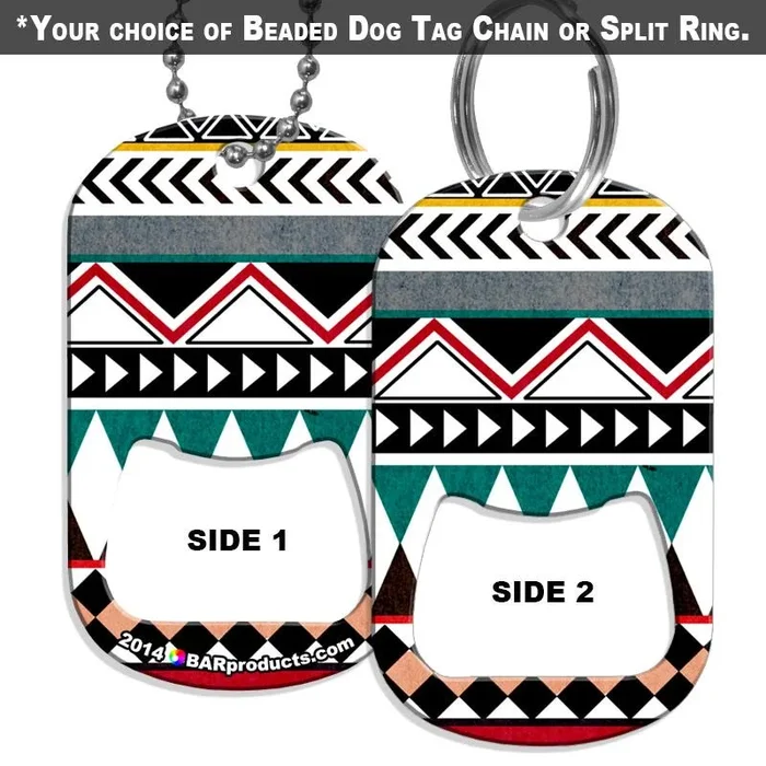 Geometric Aztec Dog Tag Bottle Opener