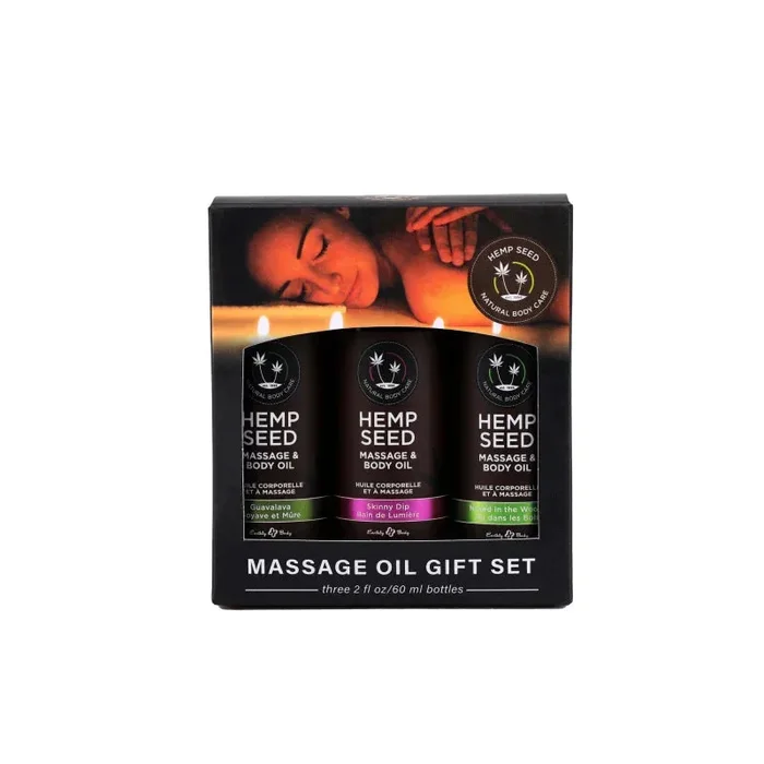 Hemp Seed Massage Oil Gift Set – 3 Pack – 2 Fl. Oz. Bottles
