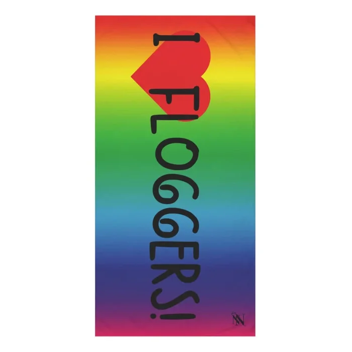 I Love Floggers! Rainbow | Mix & Match Naughty XL Fun-Flirty Lovers’ Towels