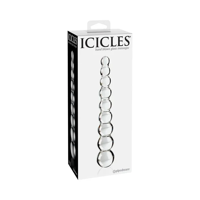 Icicles No. 2 Beaded 8.5 inches Glass Dildo Clear