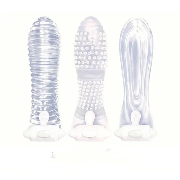Icon Brands – Vibrating Sextenders 3-Pack – Clear
