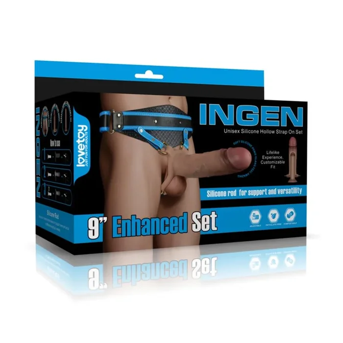 INGEN 9″ Enhanced Hollow Strap-On Set