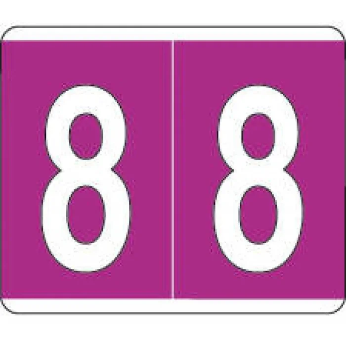 Kardex Compatible Psf-138 Color Code Label Numeric “8” 1 1/2″ X 1 1/4″ Purple Permanent – 500 Per Roll