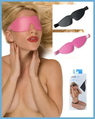 Kinklab Black Padded Blindfold | Soft, Adjustable Sensory Play Mask
