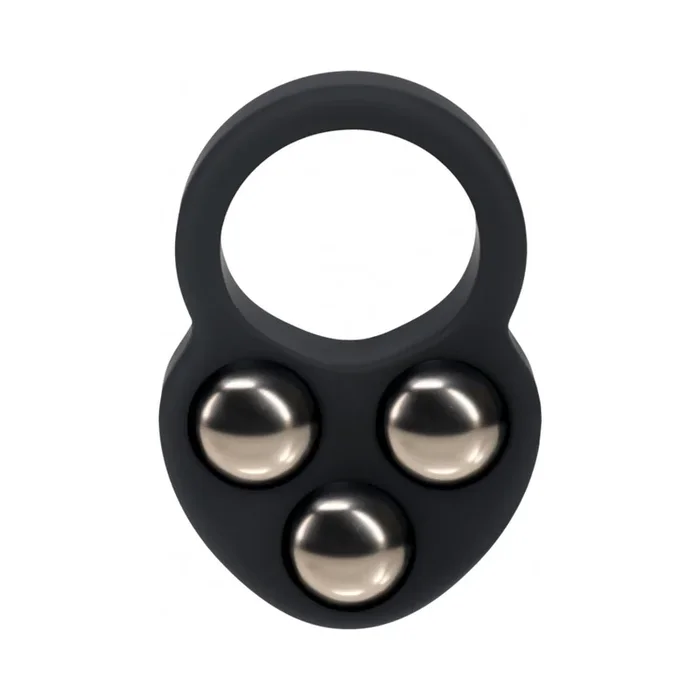 LEVELZ Liquid Silicone Triple Weighted Ball Cock Ring Black