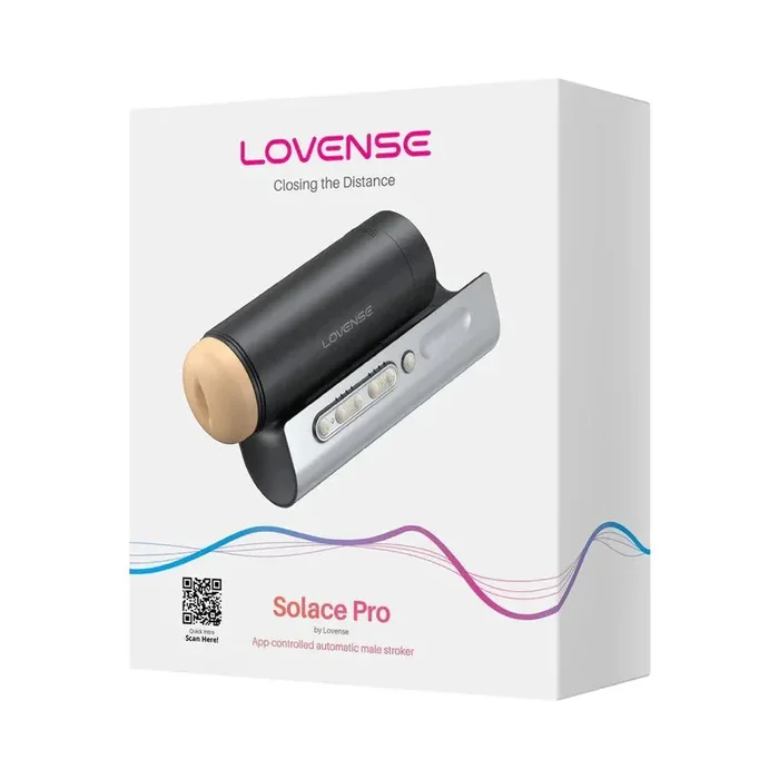 Lovense Solace Pro Rechargeable App Compatible Stroker – Black/Silver