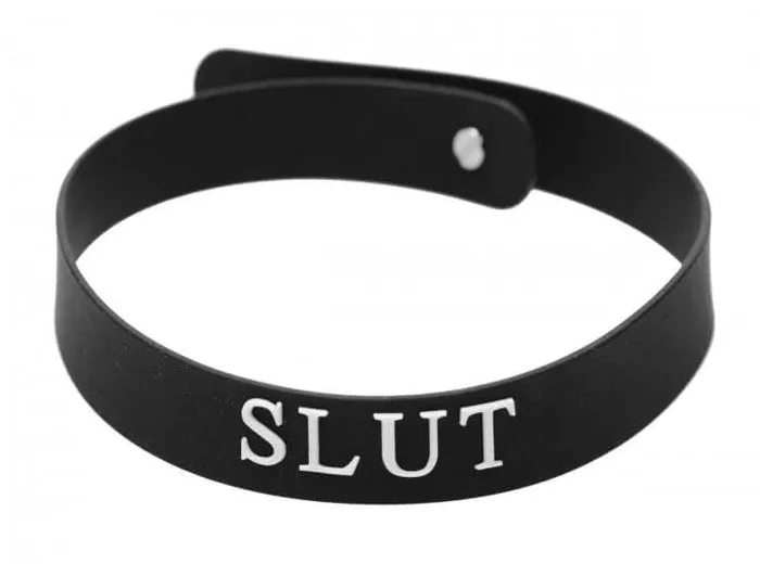 Master Series Silicone Collar Slut Black O/S