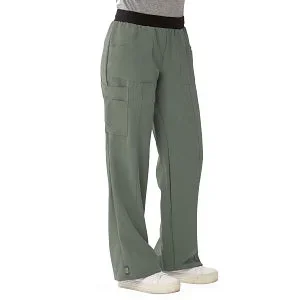 Medline Pacific ave Women’s Stretch Fabric Wide Waistband Scrub Pants – Pacific ave Women’s Wide Waistband Scrub Pants with Cargo Pocket, Size XS Tall Inseam, Olive – 5570OLVXST