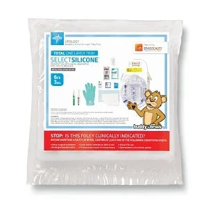 Medline Pediatric 100% Silicone 1-Layer Foley Catheter Tray – Total One-Layer Tray with 400 mL Urine Meter, 2, 500 mL Drain Bag with Metal-Free Drainage Port, 100% Silicone Foley Catheter, 6 Fr, 3 mL, Peri Wipe, Vented Tubing – URO180806S
