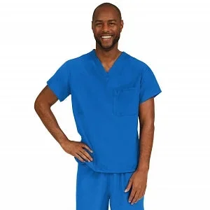 Medline PerforMAX Unisex Reversible V-Neck Scrub Top with 2 Pockets – PerforMAX Unisex Reversible V-Neck 2-Pocket Scrub Top with Angelica Color-Coding, Size S, Royal Blue – 810NNTS-CA