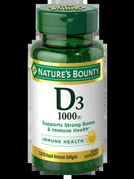 Nature’s Bounty Vitamin D3 1000 IU 120 Softgels