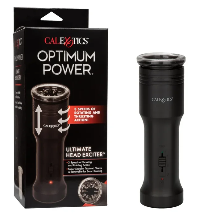 Optimum Power Ultimate Head Exciter Rotating Vibrating Masturbator – Black