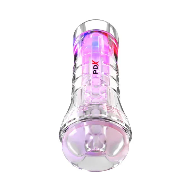 PDX Elite ViewTube XXL See-Thru LED Stroker – Clear Tunnel with LED Light Show