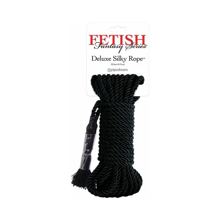 Pipedream Fetish Deluxe Silk Rope 32 ft Black