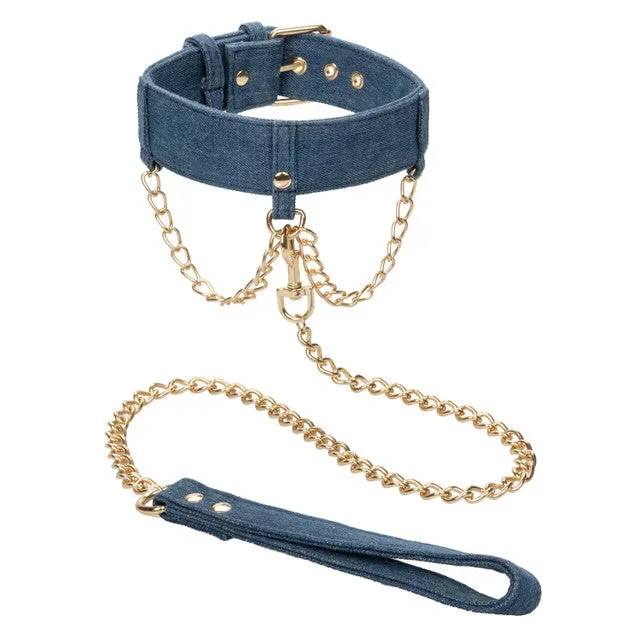 Ride ’em™ Premium Denim Collection Collar with Leash