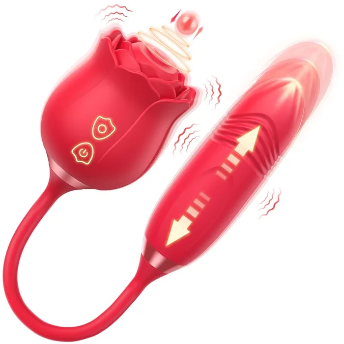 Rose Vibrator With Tapping & Thrusting Modes
