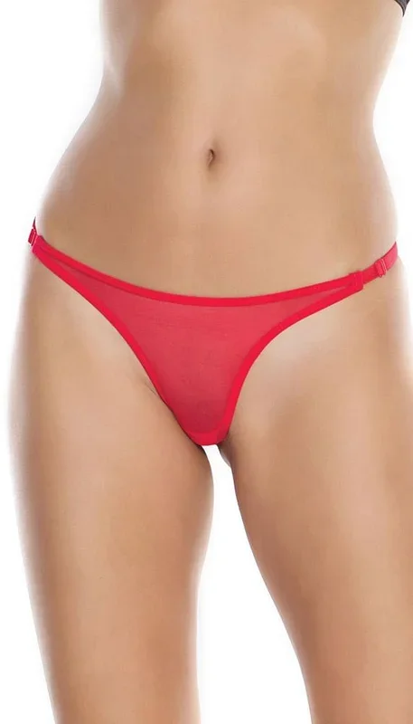 Seductive Red Bow Back Thong Panty