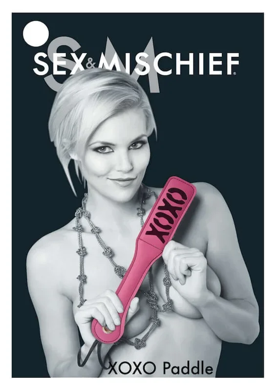 Sex and Mischief Blush XOXO Pink/Black Paddle – Playful Pleasure, Leave Your Mark