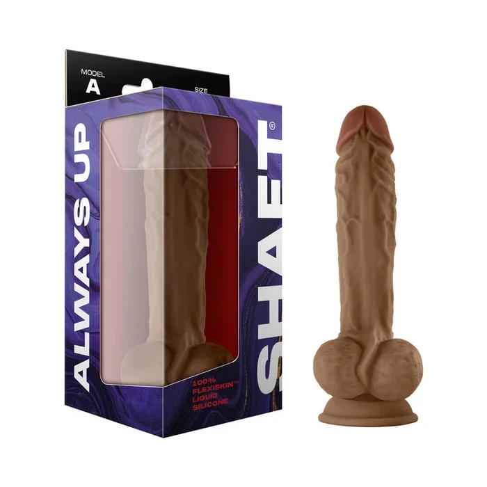 Shaft Model A: 10.5 inches Dual Density Silicone Dildo with Balls Oak
