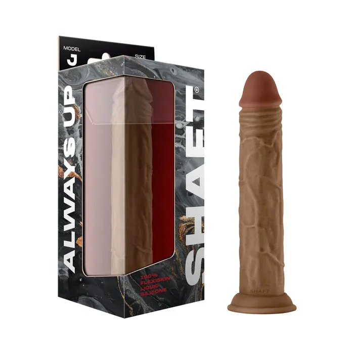 Shaft Model J: 9.5 inch Dual Density Silicone Dildo Oak