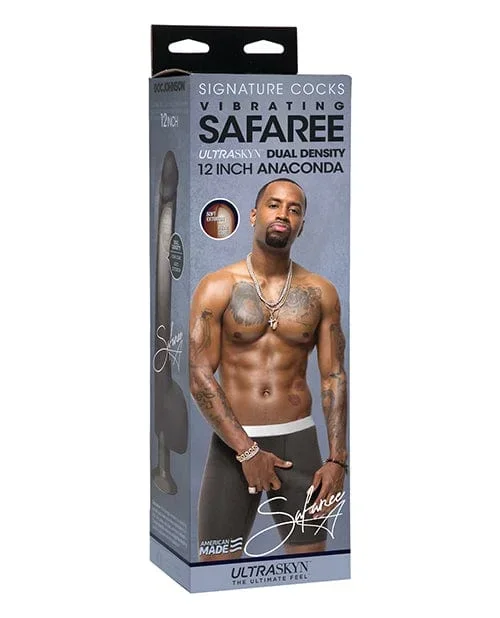 Signature Cocks Ultraskyn 12″ Cock Vibrating with Vac-U-Lock Suction Cup – Safaree Samuels Anaconda