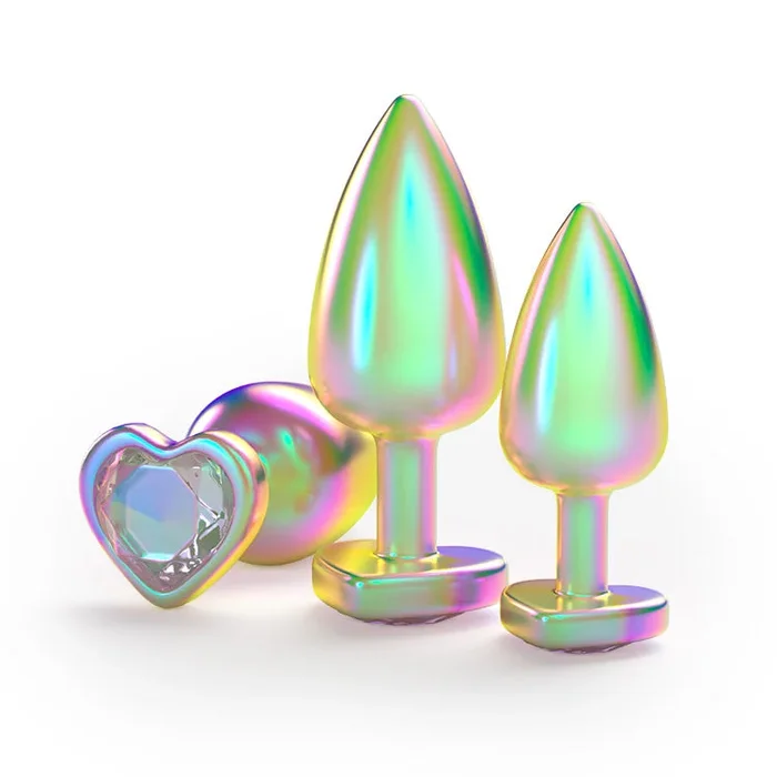 Sparkling Heart Metal Anal Plug Set