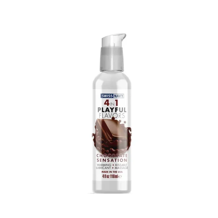 Swiss Navy 4-in-1 Playful Flavors – Chocolate Sensation – 4 Fl. Oz.