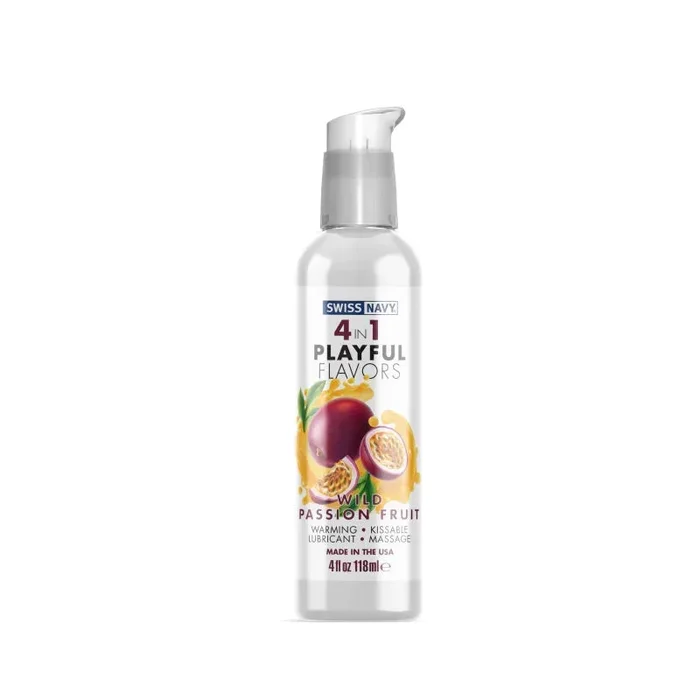 Swiss Navy 4-in-1 Playful Flavors – Wild Passion Fruit – 4 Fl. Oz.
