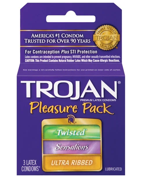 Trojan Pleasure Pack Condoms – 3 pack