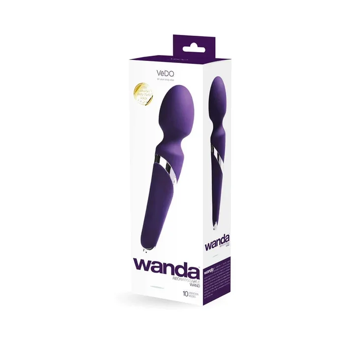 VeDO Wanda Rechargeable Wand Vibrator Deep Purple