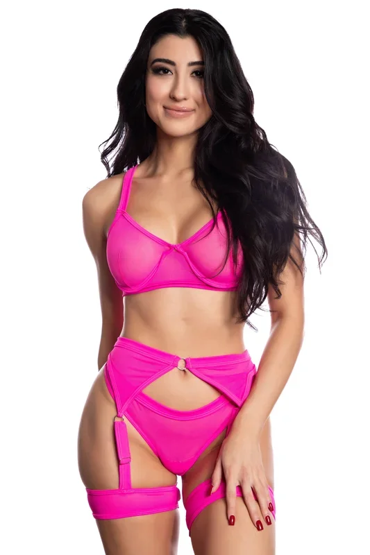 Wired Mesh Lingerie Set