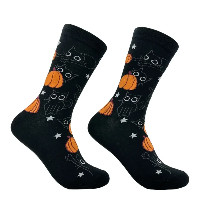 Women’s Black Cat Pumpkin Socks