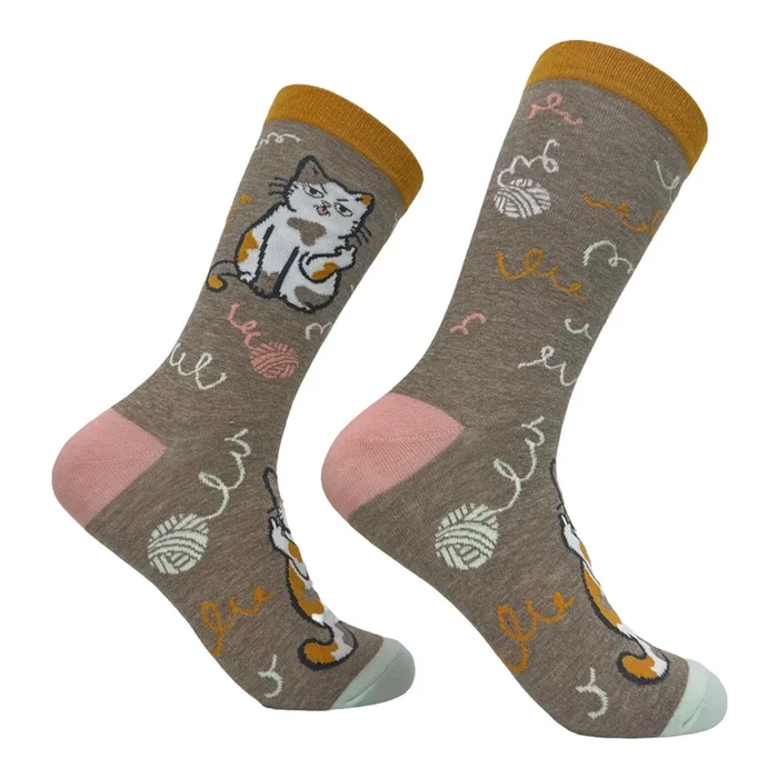 Women’s Cat Flipping The Bird Socks