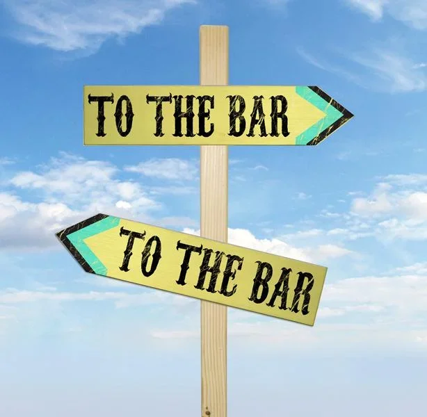 Wood Arrow Sign – To the Bar