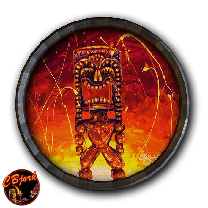 Wood Barrel Top Sign/Clock – Tiki Hot Lava